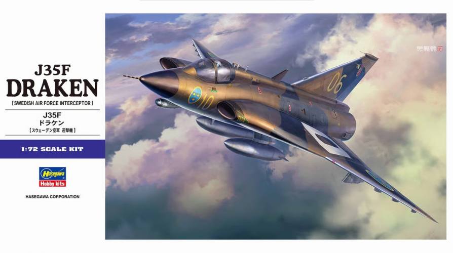 HASEGAWA 1/72 E48 J35F DRAKEN 
