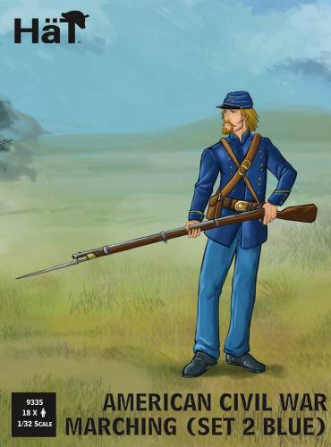 HAT INDUSTRIES 1/32 9335 AMERICAN CIVIL WAR MARCHING SET 2 BLUE