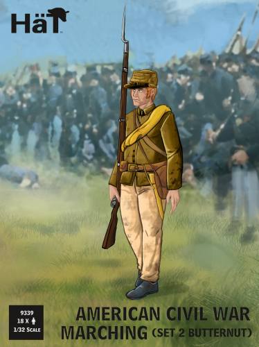 HAT INDUSTRIES 1/32 9339 AMERICAN CIVIL WAR MARCHING SET 2 BUTTERNUT