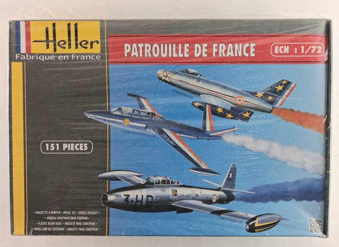 HELLER 1/72 PATROUILLE DE FRANCE  F-84G/MD450 OURAGAN/FOUGA MAGISTER 