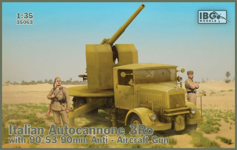 IBG MODELS 1/35 35063 ITALIAN AUTOCANNONE 3Ro WITH 90/53 90mm ANTI - AIRCRAFT GUN