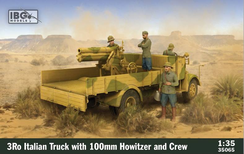 IBG MODELS 1/35 35065 3RO ITALIAN TRUCK WITH 100M HOWITZER AND CREW