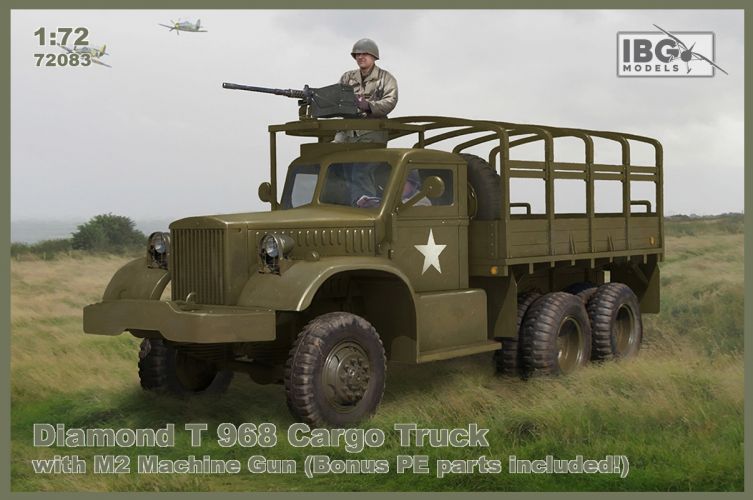 IBG MODELS 1/72 72083 DIAMOND T 968 CARGO TRUCK WITH M2 MACHINE GUN