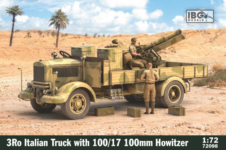 IBG MODELS 1/72 72098 3RO ITALIAN TRUCK WITH 100/17 100MM HOWITZER