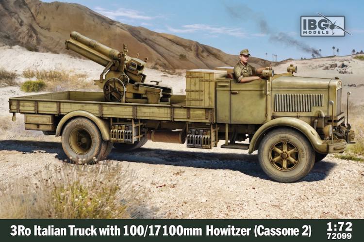 IBG MODELS 1/72 72099 3RO ITALIAN TRUCK WITH 100/17 100MM HOWITZER