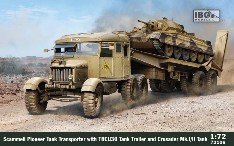 IBG MODELS 1/72 72106 SCAMMELL PIONEER WITH TRCU30 TANK TRAILER AND CRUSADER MK.I/II TANK