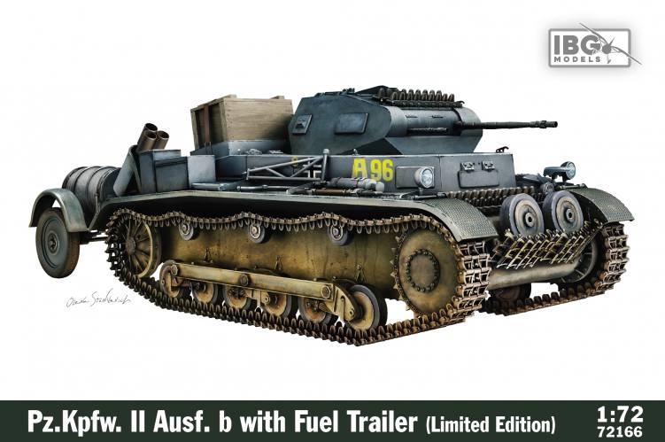 IBG MODELS 1/72 72166 PZ.KPFW. II AUSF.B WITH FUEL TRAILER