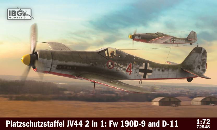 IBG MODELS 1/72 72548 PLATZSCHUTZSTAFFEL JV44 2 IN 1 - FW190D-9   D-11