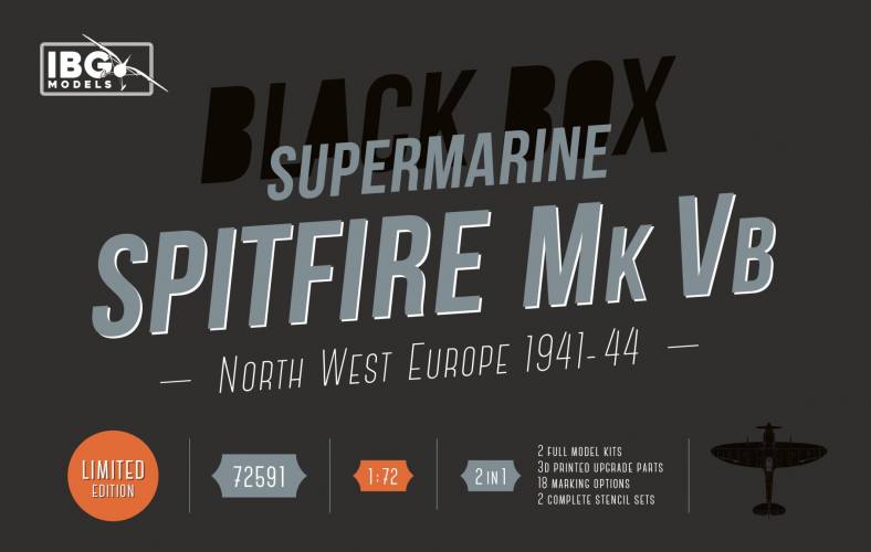 IBG MODELS 1/72 72591 SUPERMARINE SPITFIRE MK.VB NORTH WEST EUROPE 1941-1944 BLACK BOX LIMITED EDITION