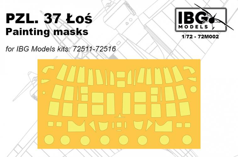 IBG MODELS 1/72 72M02 PZL PZL.37A Los - CANOPY PAINTING MASKS