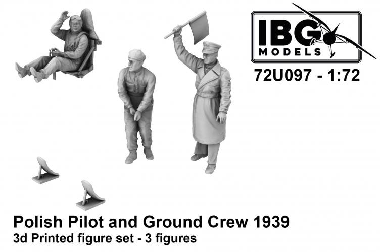 IBG MODELS 1/72 72U097 POLISH PILOT AND GROUND CREW 1939  3 FIGS 