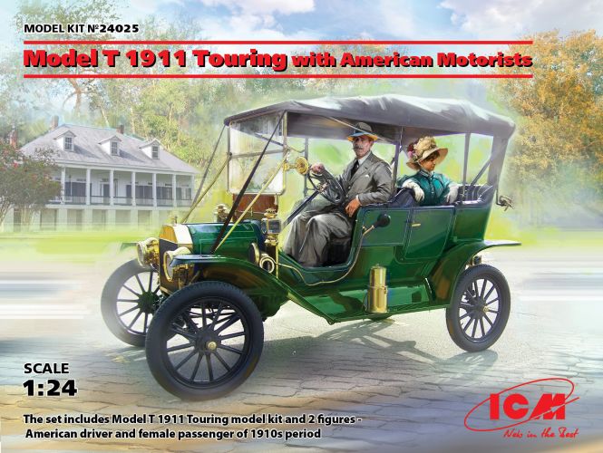 ICM 1/24 24025 MODEL T 1911 TOURING WITH AMERICAN MOTORISTS