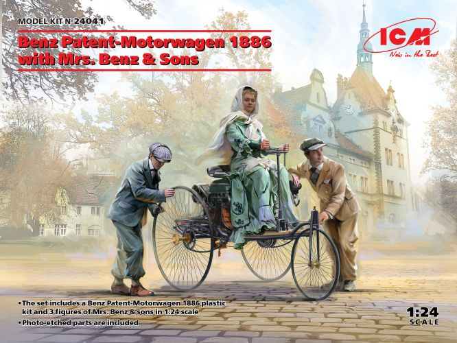 ICM 1/24 24041 BENZ PATENT-MOTORWAGEN 1886 WITH MRS BENZ AND SONS