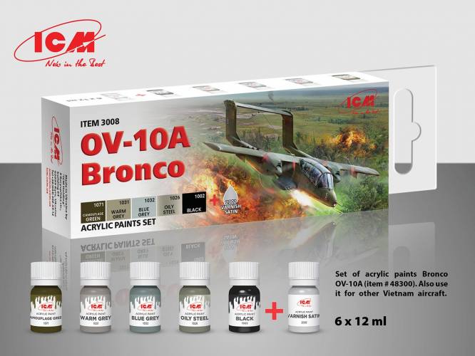 ICM  3008 NORTH AMERICAN OV-10A BRONCO ACRYLIC PAINT SET  UK SALE ONLY 