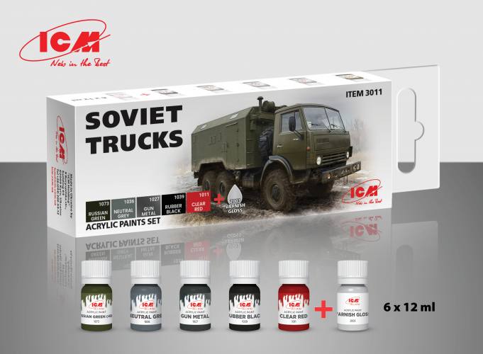 ICM  3011 SOVIET TRUCKS ACRYLIC PAINT SET  UK SALE ONLY 