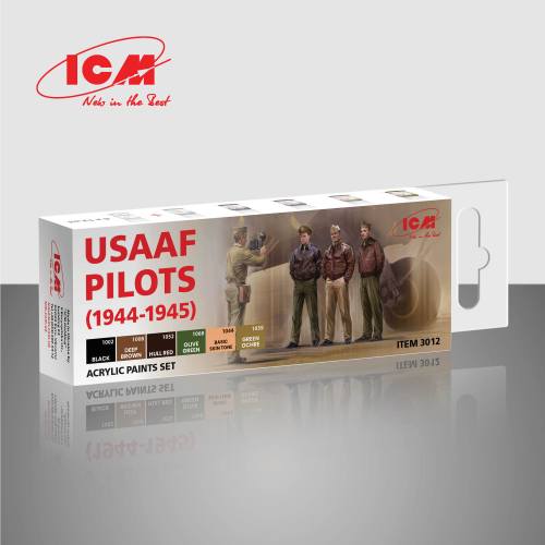 ICM  3012 USAAF PILOTS  1944-1945  ACRYLIC PAINT SET  UK SALE ONLY 