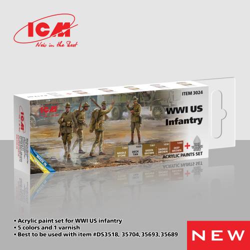 ICM  3024 WWI US INFANTRY  UK SALE ONLY 