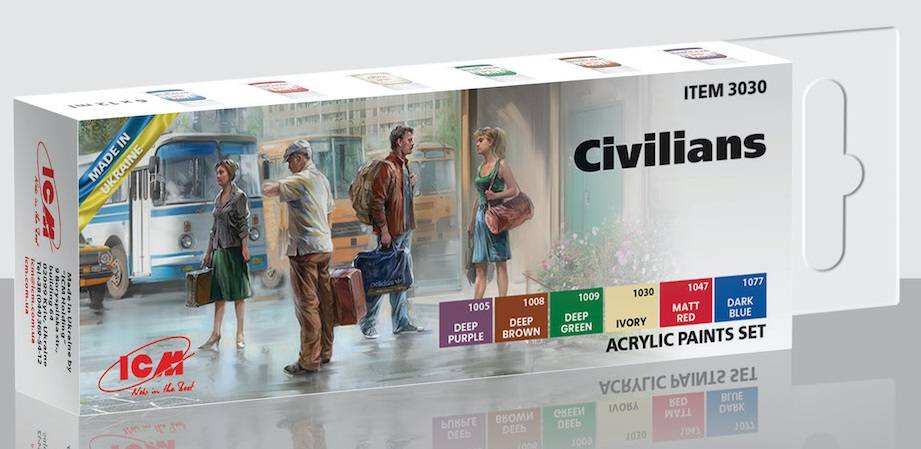 ICM  3030 ACRYLIC PAINT SET FOR CIVILIANS  UK SALE ONLY 