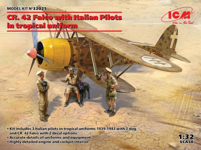 ICM 1/32 32025 CR.42 FALCO WITH ITALIAN PILOTS IN TROPICAL UNIFORM
