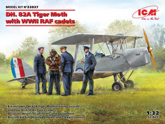 ICM 1/32 32037 de Havilland DH.82A Tiger Moth with WWII RAF cadets 