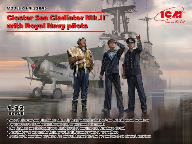 ICM 1/32 32045 GLOSTER SEA GLADIATOR MK.II WITH ROYAL NAVY PILOT