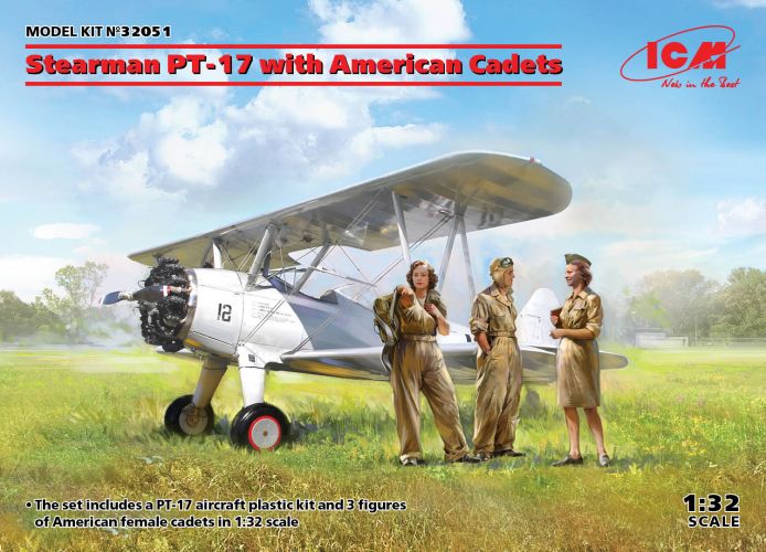 ICM 1/32 32051 STEARMAN PT-17 WITH AMERICAN CADETS