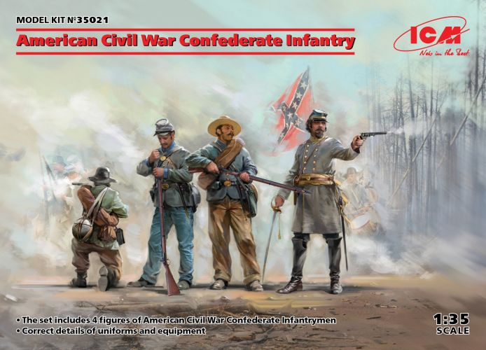 ICM 1/35 35021 AMERICAN CIVIL WAR CONFEDERATE INFANTRY