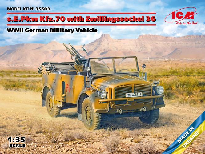 ICM 1/35 35503 S.E.PKW KFZ.70 WITH ZWILLINGSSOCKEL 36