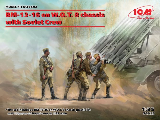 ICM 1/35 35592 BM-13-16 ON W.O.T. 8 CHASSIS WITH SOVIET CREW