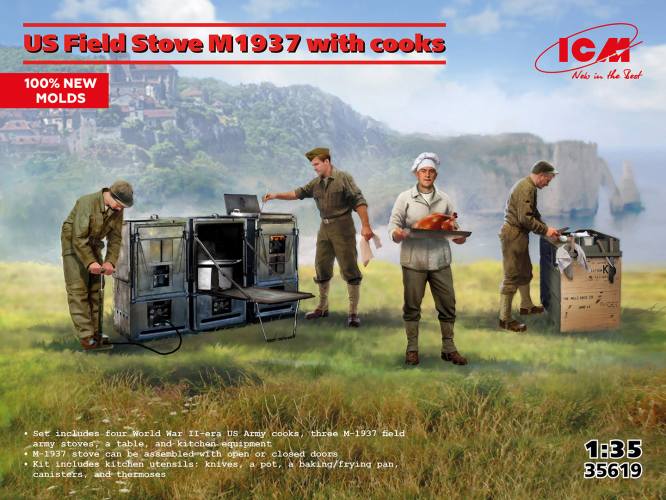 ICM 1/35 35619 US FIELD STOVE M1937 WITH COOKS
