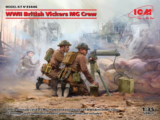 ICM 1/35 35646 WWII BRITISH VICKERS MG CREW