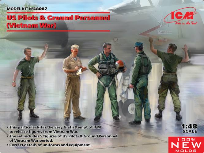 ICM 1/48 48087 US PILOTS AND GROUND PERSONNEL  VIETNAM WAR 