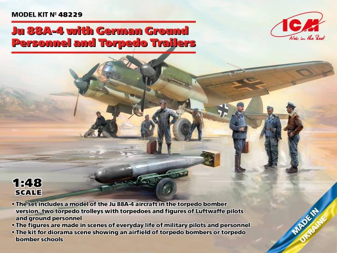 ICM 1/48 48229 JU 88A-4 WITH GERMAN GP AND TORNADO TRAILERS