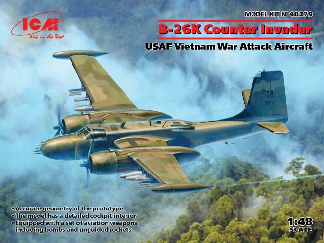 ICM 1/48 48279 B-26K COUNTER INVADER USAF VIETNAM WAR ATTACK AIRCRAFT