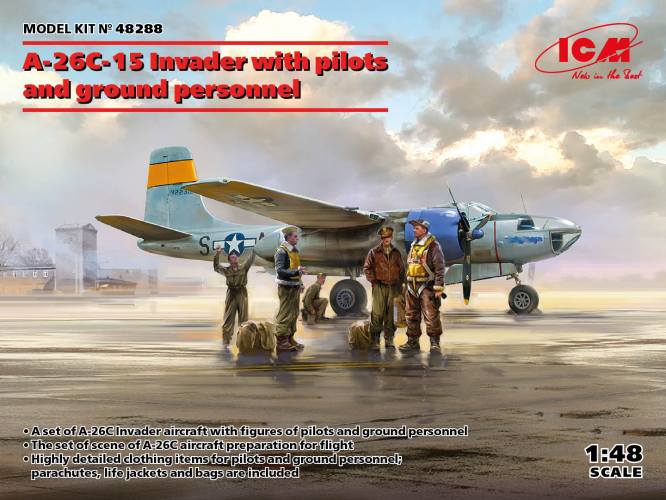 ICM 1/48 48288 A-26C-15 INVADER WITH PILOTS AND GROUND PERSONNEL