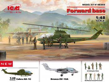 ICM 1/48 48303 FORWARD BASE - COBRA AH-1G   BRONCO OV-10A WITH FIGURES