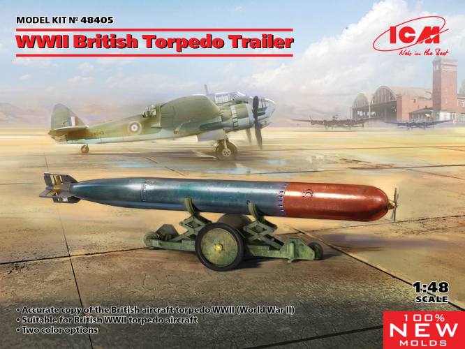 ICM 1/48 48405 WWII BRITISH TORPEDO TRAILER