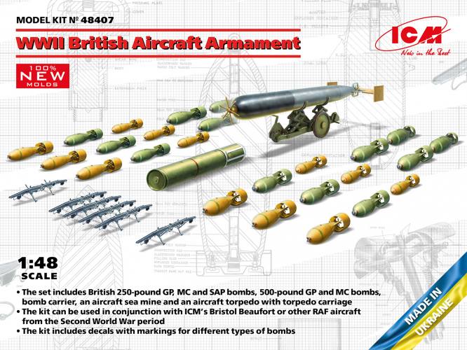 ICM 1/48 48407 WWII BRITISH AIRCRAFT ARMAMENT