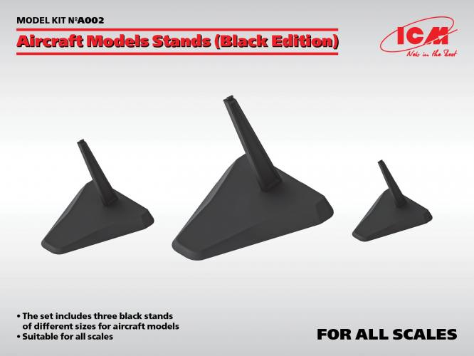 ICM  A002 AIRCRAFT BLACK MODEL STANDS