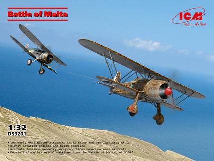 ICM 1/32 DS3201 BATTLE OF MALTA - CR. 42 FALCO   SEA GLADIATOR MK.II