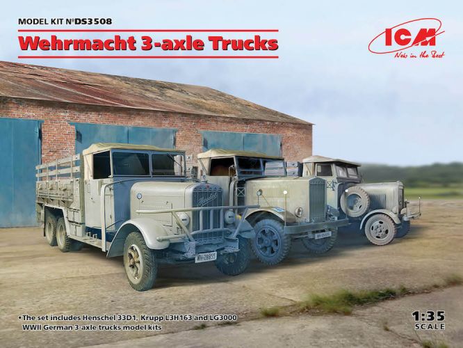 ICM 1/35 DS3508 WEHRMACHT 3-AXLE TRUCKS