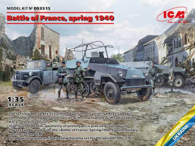 ICM 1/35 DS3515 BATTLE OF FRANCE SPRING 1940 GERMAN COMBAT VEHICLES