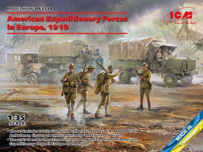 ICM 1/35 DS3518 AMERICAN EXPEDITIONARY FORCES IN EUROPE 1918