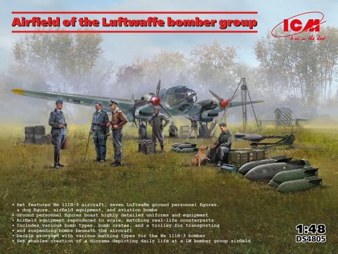 ICM 1/48 DS4805 AIRFIELD OF THE LUFTWAFFE BOMBER GROUP