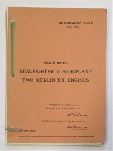 CHEAP BOOKS  ZB3627 PILOTS NOTES BEAUFIGHTER II AEROPLANE TWO MERLIN XX ENGINES