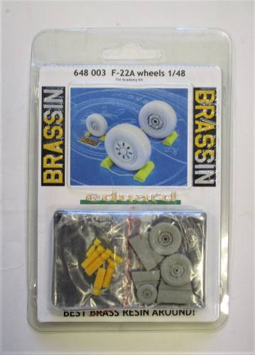 EDUARD 1/48 648 003 F-22A WHEELS BRASSIN