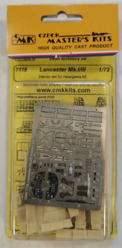 CZECH MASTERS KITS 1/72 7118 LANCASTER MK.I/III INTERIOR SET FOR HASEGAWA KIT 