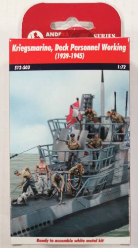 ANDREA MINIATURES 1/72 S12-S03 KRIEGSMARINE DECK PERSONNEL WORKING 