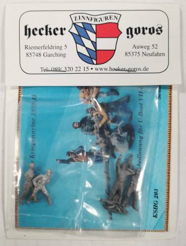 HECKER   GOROS  1/72 KSHG203 DEUTSCHE KRIEGSMARINE 1939-45 GUN CREW FOR U-BOAT VII-C