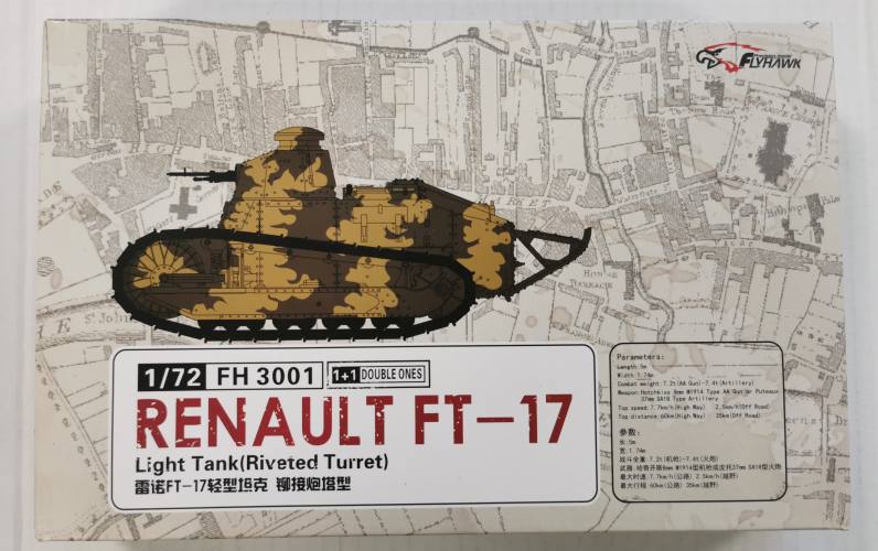 FLY HAWK 1/72 FH3001 RENAULT FT-17 LIGHT TANK 